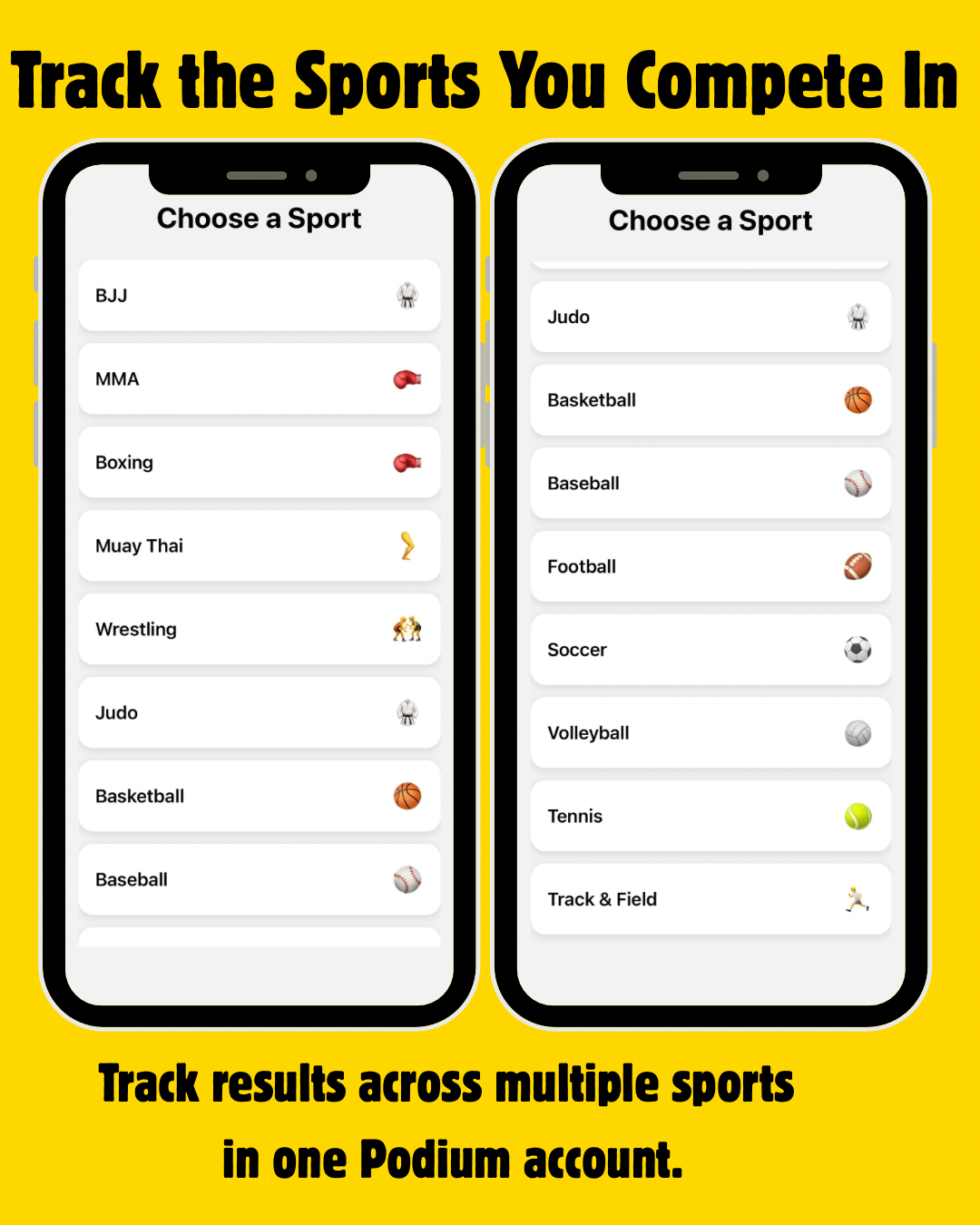 Podium athlete competition tracking app